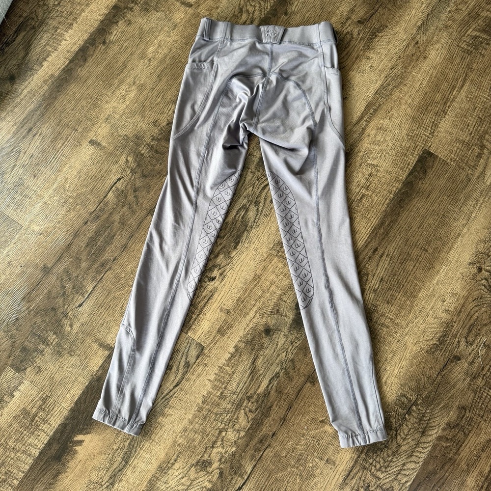Ovation Youth Riding Tights SM 26 Gray Silicone Knee Patch Equestrian Breeches - Picture 5 of 10